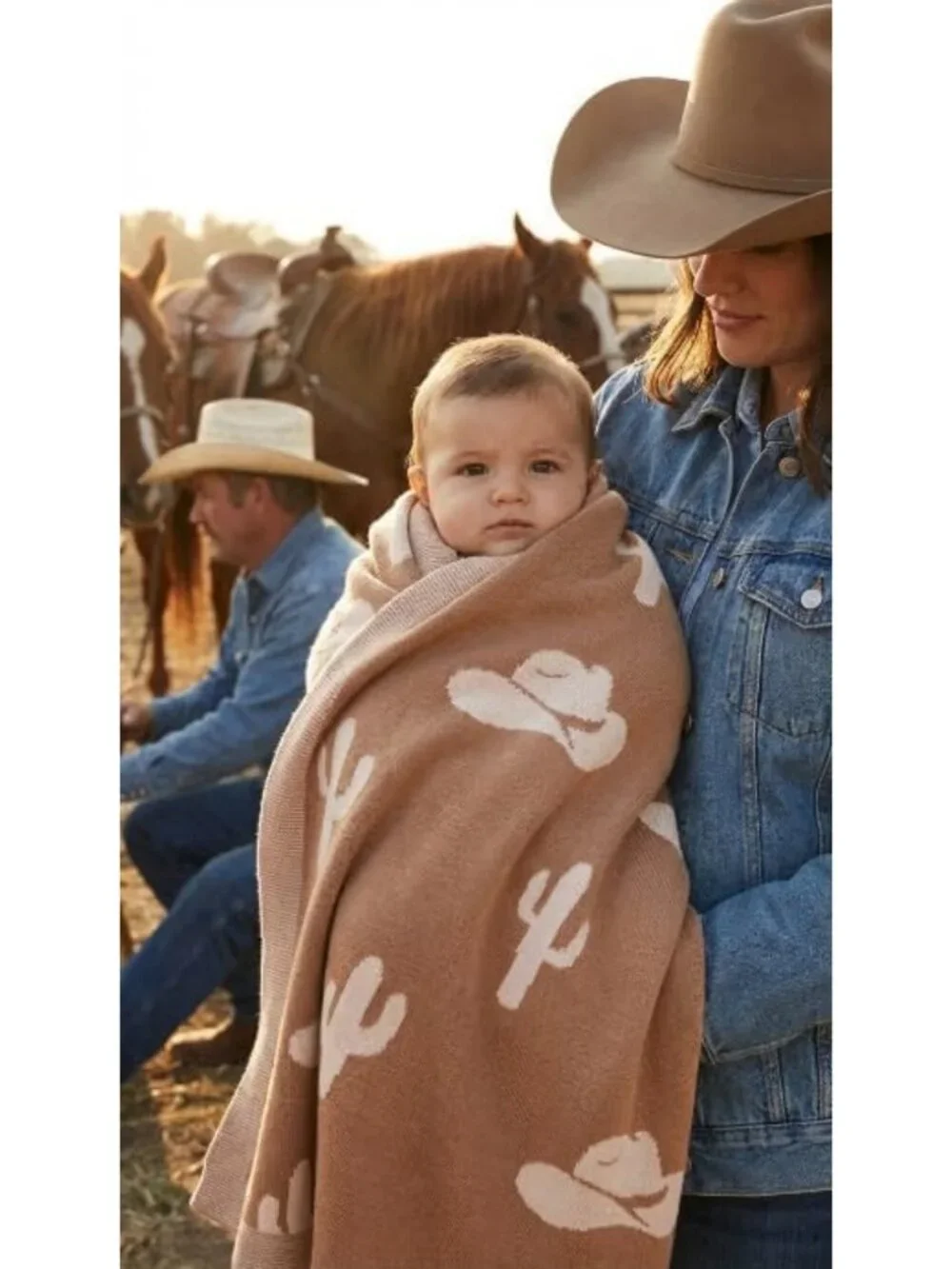Cactus Jacquard Baby Blanket 30